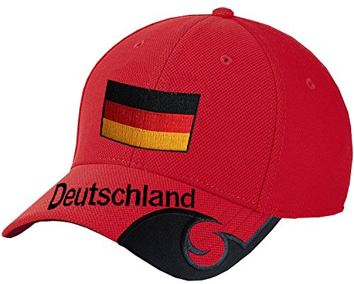 Blackshirt Company Deutschland Schildmütze Fußball Handball Fan Snapback Basecap Rot Schwarz Weiß