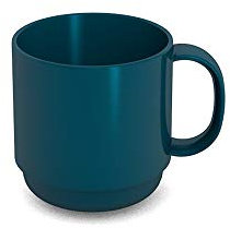 Ornamin Becher 220 ml petrol (Modell 508) / Mehrweg-Becher Kunststoff, Kaffeebecher, Henkelbecher