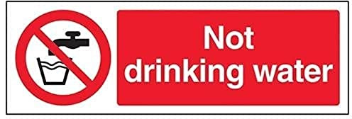 VSafety Warnschild mit englischer Aufschrift „Not Drinking Water“, Querformat, 300 x 100 mm, 1 mm starker Kunststoff