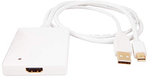 Urban Factory CBB21UF - Adaptador para Cable (Mini DisplayPort, HDMI, USB, Macho/Hembra, Color Blanco, 0.18m)
