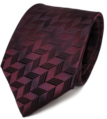 TigerTie diseñador corbata de seda - burdeos violeta negro modelada