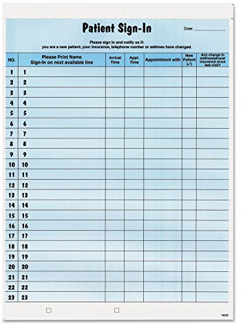 Tabbies Etikettenformulare für Patienten, 21,6 x 27,9 cm, Blau, 23 Etiketten/Blatt, 125 Blatt/Packung, vertraulich unterschreiben Sie Ihre Patienten, bietet auch ein tägliches Patientenprotokoll