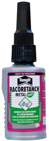Tangit Racorétanch métal Plus, Résine d'étanchéité non irritante pour raccords filetés métalliques, Résine anaérobie résistante aux fluides et gaz, accordéon de 50 ml