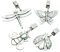 KitchenCraft Vintage-Style Heavy Pewter Tablecloth Weights with Clips - Assorted Insect Designs (Set of 4), Grey, 22x15.3 cm