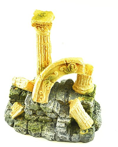 Single Column Aquarium Ornament, Roman Ruins Aquarium Decor, Roman Greek Column Ruins Aquarium Fish Tank Ornament Decoration, Sturdy Base