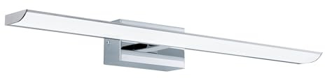 EGLO LED Wandlampe Tabiano, Spiegelleuchte Wandleuchte | aus Metall in Chrom und Kunststoff in Weiß, Badezimmer Lampe, Badleuchte neutralweiß, L 60,5 cm