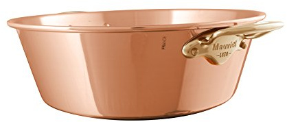 Mauviel M'Passion 1.2mm Copper Jam Pan With Brass Handles, 9.4-qt, Made In France