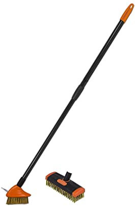 Lot de 2 brosses métalliques de nettoyage avec manche télescopique de 80 à 140 cm