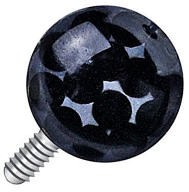Piercingfaktor Dermal Anchor Piercing Skin Diver Anker Aufsatz Kugel Aufsatzkugel Ball Flach Stecker mit Strass Glitzer Kristall Ferido Perle 5mm Schwarz