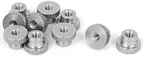 uxcell Knurled Thumb Nut, 10Pcs M4x0.7mm 304 Stainless Steel Round Knobs Fasteners for 3D Printer Parts, Silver Tone