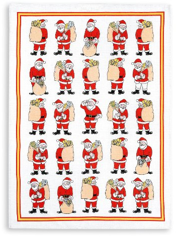 KRACHT, Geschirrtuch 100% Baumwolle, Druckmotiv Nikolaus, Format 45/70