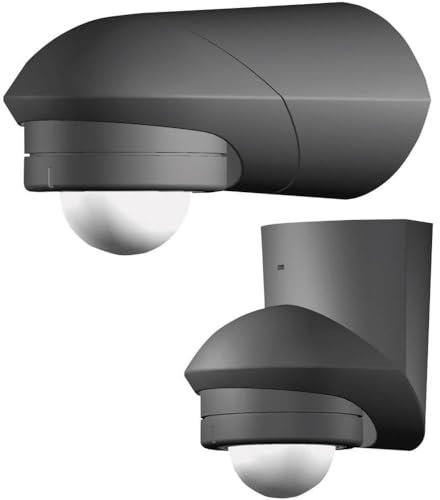 Grothe 5167043 94534 Aufputz PIR-Bewegungsmelder 240° Relais Schwarz IP55, (B x H) 84 mm x 78 mm