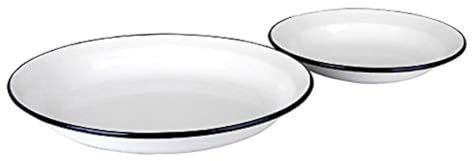 IBILI 912928 - Plato hondo de acero esmaltado vitrificado Blanca 28 cm