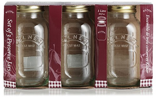 Kilner Ravenhead 1 Litre Preserve Jar, Sleeve of 3