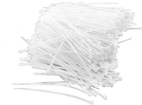 sourcing map 1000 PCS Weiß Kabel Kabelbinder befestigen Wrap 75 mm x 2 mm | Kunststoff