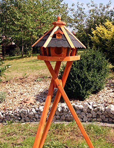 Vogelhaus, Vogelhäuser mit und ohne Ständer behandelt Typ 23 (Schwarz, mit Ständer)