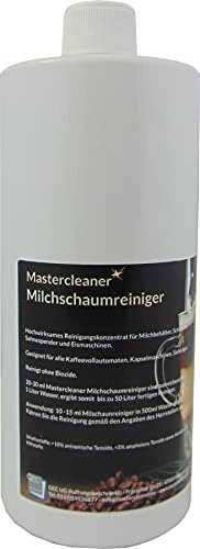 Mastercleaner Milchreiniger Milchschaumreiniger Milchsystemreiniger Cappuccino Reiniger für Kaffeevollautomaten Kapsel und Pad Maschine geeignet für alle Marken 1L.