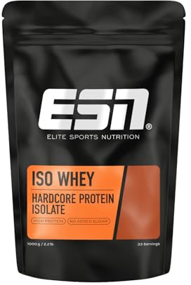 ESN IsoWhey Hardcore Proteinpulver, Chocolate, 1 kg, bis zu 26 g Protein pro Portion - made in Germany