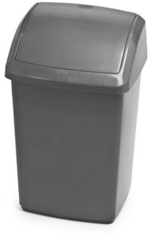 Whitefurze SILVER SWING TOP BIN 10LTR