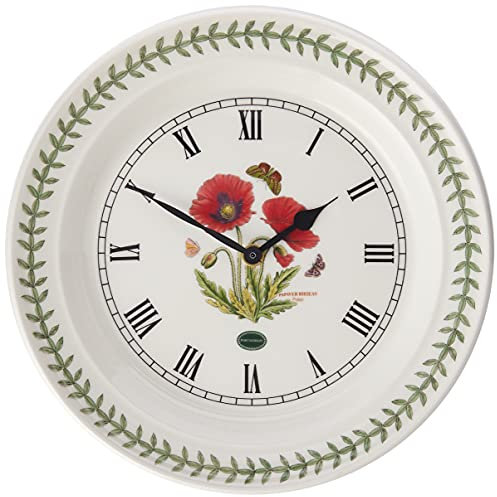 Portmeirion Home & Gifts Reloj de Pared Botanic Garden Poppy, Multicolor (Multicolor, 25,4 x 25,4 cm)