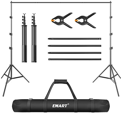 EMART Foto Hintergrund Ständer 2,6x3m, Verstellbare Hintergrundsystem Kit