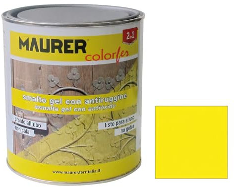 Smalto gel con antiruggine, colore giallo brillante, ml. 750