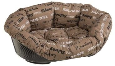 Ferplast Hundebett Hundesofa Katzenbett Hundematte Sofa' 2 Kunststoffkorb mit Waschbarem Gepolstertem Hundekissen, 52 x 39 x h 21 cm.