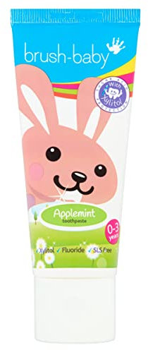 Brush-Baby Applemint Toothpaste for Babies & Toddlers | Stage 2-First Teeth | 0-36 Months, 50ml, Clear