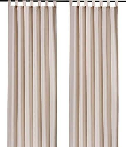 heimtexland Cortina opaca pero deja pasar la luz, cortina de microfibra con trabillas y cinta para fruncir – Cortina natural mate monocolor – Cortina con trabillas ÖKOTEX tipo 117 (alto x ancho 245 x