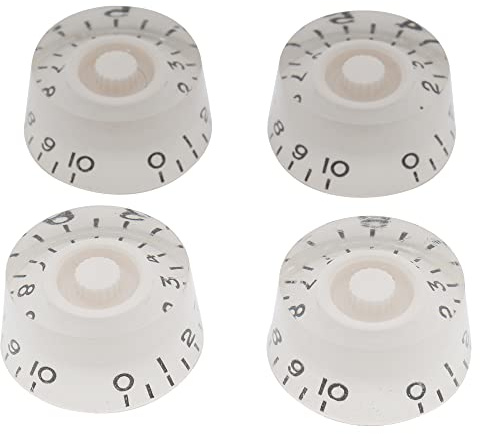 Musiclily Basic Metrisch Gitarre Potiknöpfe Speed Knobs Weiß 4 Stück | 18 Zähne,Volume Tone, für Epi LP SG E-Gitarre