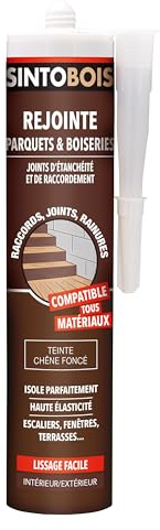 Sinto Joints Multi-Matériaux Chêne foncé - 300 ml - Idéal pour les Endroits Difficiles d’Accès, Escaliers, Fenêtres, Terrasses- Sans Odeur - Adhère Facilement - Isole Parfaitement