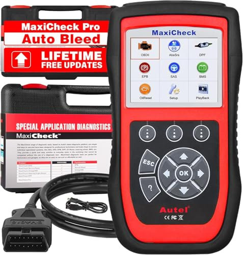 Autel MaxiCheck Pro Outil Analyse Purge Automatique pour Purge Freins ABS, Scanner Diagnostic OBD2 ABS SRS, Réinitialisation Huile, BMS, EPB, Airbag, Services SAS pour Véhicules Spécifiques