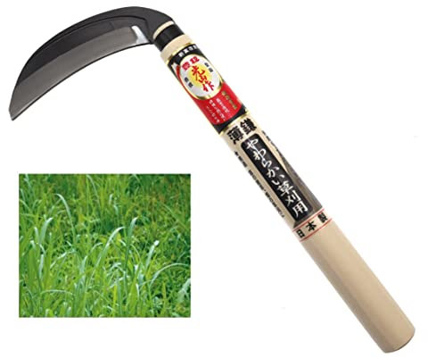 Falcetto Manuale Giapponese in Acciaio Yasugi Falce Strumento da Giardinaggio Per il Taglio di Erbacce Sottili e Fini Falcetti Prodotto in Giappone.