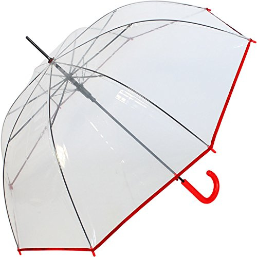 Rainy Days Regenschirm Transparent Durchsichtig Automatik (rot)
