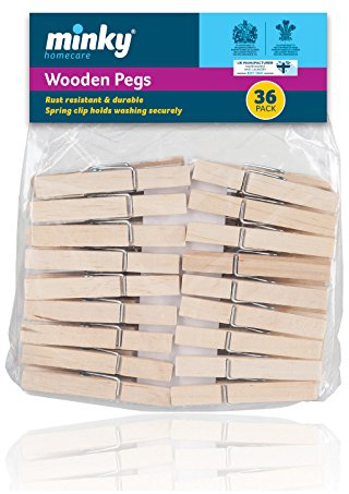 Wooden Clothes Pegs - 36 Pack