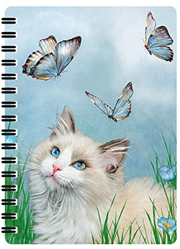 3D LiveLife Jotter - Ragdoll & Fjärilar från Deluxebase. Linskulär 3D Katt A6 Spiralbok med vanligt återvunnet papper. Konstverk licensierat från den kända konstnären Carol Cavalaris.