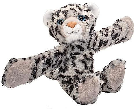 Wild Republic - Huggers, Leopardo de las Nieves peluche con brazalete de presión integrado, 20 cm (19564)