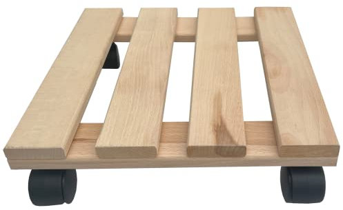 Unbekannt Pflanzenroller Holz MASSIV eckig 30x30 cm bis 120 KG