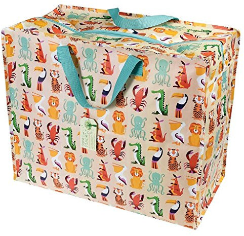 dotcomgiftshop Riesen-Aufbewahrungsbeutel/-tüten mit Tiermotiven, Plastik, Colourful Creatures, Jumbo