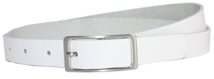 Vascavi Ledergürtel, 2 cm breit, Made in Germany, echt Leder Gürtel für Damen, als Hüftgürtel, kürzbar (80 cm Gesamtlänge 90 cm, Weiß)