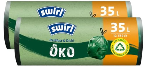 Swirl Öko Müllbeutel 35L 12 stk./ Rolle mit Zugband (2er Pack)