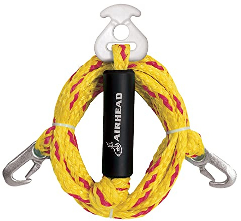 Airhead Heavy Duty Tow Harness for 1-4 Rider Towable Tubes, Water Skis, Wakesurf Boards and Wakeboards, 12-Feet,Black
