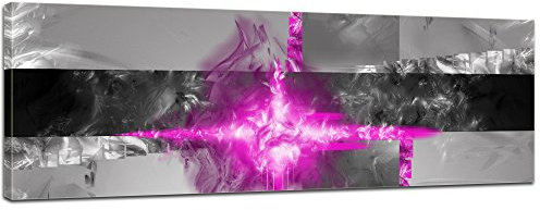 Keilrahmenbild - Abstrakte Kunst Flitter - grau violett - Bild auf Leinwand - 160x50cm - Leinwandbilder - Urban & Graphic - kubistisch - grafisch - modern