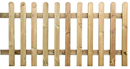 Ruby Pressure Treated Wooden Picket Fence Panel 6ft Sections 3FT (07)