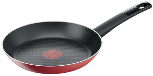 T-Fal Simply Cook B5740482 Poêle de 24 cm rouge avec revêtement anti-adhésif Titanium avec thermo-signal et base de diffusion