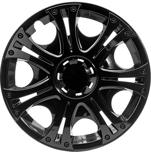 Albrecht Copricerchi 14 pollici nero neri per cerchioni in acciaio - Borchie pollici Aruba in plastica di alta qualità con rivestimento a strati - Made in EU