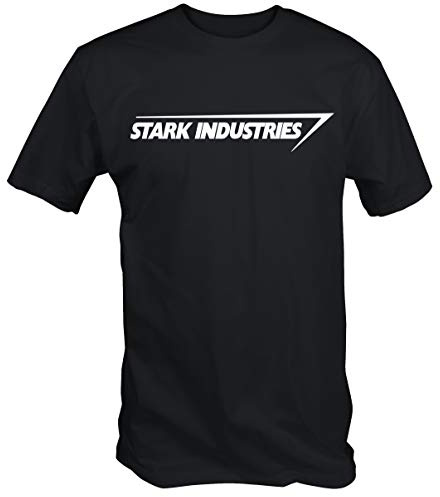 6 TEE NINERS Uomo Maglietta Stark Industries (Nero, Piccolo (S))