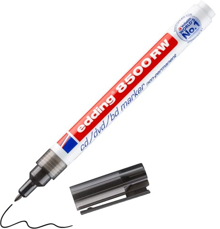Edding Round Tip Non Permanent CD Marker - Black