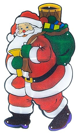 The Christmas Workshop 70370 LED Santa Claus Christmas Window Light/Metallic Silhouette Light/Indoor Christmas Decorations/Battery Operated / 52cm x 29cm