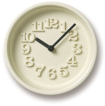 Lemnos Wanduhr Chiisana Tokei/Kleine Designer Tischuhr oder Wanduhr ohne Tickgeräusche aus Japan/Uhr zum Hinstellen/Kaminuhr und Uhr Wohnzimmer/Clock – Farbe Elfenbein